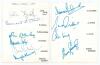 West Indies &lsquo;World Cup&rsquo; 1975. Two album pages, one signed back to back by all fourteen members of the World Cup squad plus the manager Clyde Walcott. Players&rsquo; signatures are Lloyd (Cpt), Boyce, Holder, Richards, Kallicharran, Gibbs, Foster, Roberts, Fred