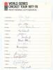 West Indies. &lsquo;World Series Cricket Tour 1977-78&rsquo;. Official autograph sheet with printed title and players&rsquo; names, nicely and fully signed by the sixteen members of the West Indies touring party. Signatures are Lloyd (Captain), Murray, Allen, Daniel, Frede