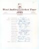 West Indies Under 25 tour to Zimbabwe 1981. Official autograph sheet with printed title and player&rsquo;s names, nicely and fully signed by the fifteen members of the West Indies touring party. Signatures are Bacchus (Captain), Haynes, Alleyne, Cadette, Daniel