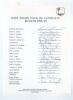 West Indies tour of Australia 1992/93. Official autograph sheet with printed title and players&rsquo; names, fully signed in ink by all nineteen members of the touring party. Signatures are Richardson (Cpt), Adams, Ambrose, Arthurton, Benjamin, Bishop, Cummins,