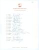 West Indies tour of Sharjah, India & Sri Lanka 1993. Official autograph sheet for the tour fully signed by the touring party and management. Eighteen signatures in ink including Richardson (cpt), Adams, Ambrose, Lara, Haynes, Walsh, Simmons, Hooper, Harpe