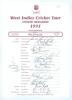 West Indies tour of the United Kingdom 1995. Official autograph sheet fully signed in ink by all twenty members of the touring team plus supplementary signature of Vasbert Drake. Signatures include Richardson, Walsh, Lara, Ambrose, Adams, Murray, Benjamin