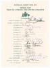 &lsquo;Australian Cricket Team 1975. World Cup tour to Canada and United Kingdom&rsquo;. Official autograph sheet with printed title and players&rsquo; names, fully signed in ink by all nineteen members of the Australian touring party. Players&rsquo; signatures are I. Chappell (