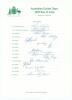 &lsquo;Australian Cricket Team 1979 Tour of India&rsquo;. Official autograph sheet with printed title and players&rsquo; names fully signed in biro by all fifteen members of the touring party. Signatures are Hughes (Captain), Hilditch, Border, Darling, Dymock, Higgs, Hogg,