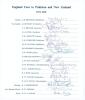 England tour to Pakistan & New Zealand 1977/78. Official autograph sheet with printed title and players&rsquo; names, fully signed in biro by all nineteen listed members of the touring party. Players&rsquo; signatures are Brearley (Captain), Boycott, Botham, Cope, Do