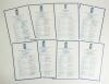 England v Zimbabwe & West Indies autograph sheets 2000. Eight official autograph sheets of England teams for Test matches and one day Internationals played in England in 2000. Sheets are for the two Test matches v Zimbabwe, 1st Test, Lord&rsquo;s (13 signatures