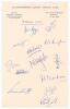 India tour to England 1959. Page of Gloucestershire C.C.C. official headed note paper nicely signed in ink by thirteen members of the 1959 Indian touring party. Signatures are Roy, Baig, Umrigar, Kripal Singh, Gupte, Desai, Joshi, Nadkarni, Jaisinha, Tamh