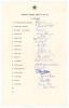 Pakistan tour to England 1971. Oversize official autograph sheet with printed title and players&rsquo; names, fully signed by all seventeen original listed members of the touring party, and one other. Players&rsquo; signatures are Intikhab Alam (Captain), Asif Iqbal,