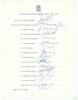 New Zealand tour to South Africa 1961/62. Scarce official autograph sheet with printed title and players&rsquo; names, fully and nicely signed in biro by all sixteen of the listed members of the touring party. Signatures are Reid (Captain), Chapple, Alabaster, 