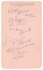 South Africa tour to England 1929. Album page fully and nicely signed in pencil and ink by all sixteen original playing members of the touring party. Signatures are Deane (Captain), Siedle, Taylor, Christy, Catterall, Vincent, Cameron, Quinn, Morkel, Ochs - 2