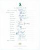 South Africa tour to England 1965. Official autograph sheet with printed title and players&rsquo; names, nicely and fully signed in ink by all sixteen members of the touring party. Signatures are van der Merwe (Captain), Barlow, Bacher, Bland, Bromfield, Botten