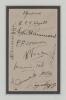 M.C.C. tour of Australia 1932/33 &lsquo;Bodyline&rsquo;. Album page very nicely signed in ink by twelve members of the 1932/33 M.C.C. touring party. Signatures are Jardine (Captain), Wyatt, Duckworth, Hammond, Voce, Tate, Allen, Ames, Paynter, Brown, Sutcliffe and Wa - 2