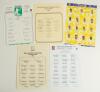 Essex C.C.C. 1991-2002. Five official autograph sheets for seasons 1991 (15 signatures), 1997 (15), 2000 (12 printed signatures), 2001 (17), and 2002 (24). Signatures include Gooch, Saleem Malik, Childs, Prichard, East, Pringle, Foster, Garnham, Stephenso