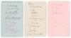 Kent v Surrey 1914. Three album pages of which two are signed in ink by fourteen players, the majority of whom played in the match Kent v Surrey at Blackheath 30th July- 1st August 1914, dated &lsquo;July 31st 1914&rsquo;. Signatures are Woolley, Hubble, Hardinge, Da