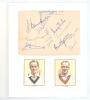 Northamptonshire C.C.C. c.1954 and 1956. Two larger album pages comprising signatures of Northamptonshire teams. One signed in ink by eleven members of the 1955 team, the other by eleven of 1956. Signatures include Brookes, Tribe, Andrew, Jakeman, Livings - 2