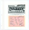 Surrey C.C.C. c.1954/55. Two album pages comprising signatures in ink (one in pencil), each signed by eleven members of Surrey teams. Signatures include May (in pencil), Surridge, Stewart, A. & E. Bedser, McIntyre, Barrington, D. Pratt, Lock, Constable, L