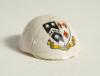 Cricket cap. Crested china cricket cap with colour emblem for &lsquo;Cheddar&rsquo;. 2.5&rdquo; diameter. Rita China. Good/very good condition. Rare