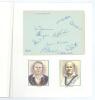 Worcestershire C.C.C. 1954 and c.1957. Two larger album pages, one with fourteen signatures in biro of the 1954 team, the other with eleven in ink. Signatures include Bird, Booth, Yarnold, Outschoorn, Richardson, Jenkins, Kenyon, Dews, Broadbent, Flavell, - 2