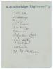 Cambridge and Oxford Universities 1912. Album page very nicely signed in ink by the eleven members of the Cambridge University team for the match v Sussex at Hove 20th- 22nd June 1912. Signatures of players who went on to play County and Test cricket are 