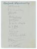 Cambridge and Oxford Universities 1912. Album page very nicely signed in ink by the eleven members of the Cambridge University team for the match v Sussex at Hove 20th- 22nd June 1912. Signatures of players who went on to play County and Test cricket are - 2