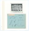 Cambridge University C.C. 1955. Larger album page very nicely signed in ink (one in pencil) by ten members of the Cambridge University team of 1955 including some notable names who went on to play County cricket. Signatures are Melluish (Captain), Lumsden