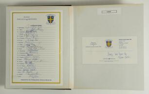 County autograph sheets 1993. Large album with a nicely presented collection of autograph sheets and team photographs, some with accompanying letters and compliment slips responding to requests. Includes nine fully signed autograph sheets for Durham (24 s