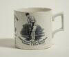Herbert Sutcliffe, Yorkshire & England 1919-1945. W. Ellis Moorcroft of Bramley commemorative transfer printed mug for &lsquo;Herbert Sutcliffe World Record Maker, 4 Centuries in 5 Test Matches&rsquo; with vignette of Sutcliffe in batting pose. With Pudsey Corporatio
