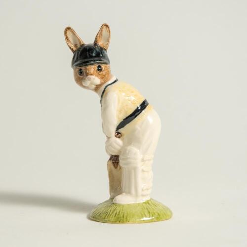 &lsquo;Batsman&rsquo;. Royal Doulton &lsquo;Bunnykins&rsquo; figure of a rabbit batsman 1994. Limited edition of 1000. 4.25&rdquo; tall. Very good condition