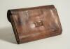 Ernest Robson. Somerset 1895-1923. &lsquo;Surrey v Somerset. The Oval 1900&rsquo;. Brown leather wallet with compartments for cash, coinage, documents, paper book for notes with bone? pen etc. Inscribed to the closing flap of the wallet Somerset v Surrey at The Oval - 2