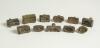 Cricket ball dyes/stamps. Interesting and unusual collection of eleven cricket ball brass metal dye stamps for stamping makers details onto cricket balls, normally in gold. The makers names include &lsquo;Dark & Sons, Lord&rsquo;s Ground, London&rsquo;, &lsquo;E.H. Bowley of Win