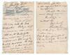 Kumar Shri Ranjitsinhji. Cambridge University, Sussex, London County & England 1893-1920. Two page handwritten letter from Ranjitsinhji to A.J. Gaston regarding a request for an article to be written on the &lsquo;History of the Sussex Cricket Club, of about 10