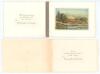 Kumar Shri Ranjitsinhji. Cambridge University, Sussex, London County & England 1893-1920. Two original personalised Christmas cards from Ranji c.1930. One with embossed colour Nawanagar State crest of crown and lion to front, colour scene of Ballynahinch - 2