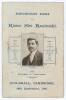 Kumar Shri Ranjitsinhji. Cambridge University, Sussex, London County & England 1893-1920. Early original four page menu with pictorial wrappers for the &lsquo;Complimentary Dinner to Kumar Shri Ranjitsinhji&rsquo; held at the Guildhall, Cambridge, 29th September 1896