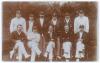 &lsquo;Sussex&rsquo; 1910. Early original sepia real photograph postcard of the Sussex team seated and standing in rows wearing cricket attire, caps and blazers. Players are Chaplin (Captain), Heygate, Butt, Cartwright, R.R. Relf, Vincent, Killick, A.E. Relf, Vine, C