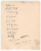 Sussex C.C.C. 1921. Large album page very nicely signed in black ink by the twelve members of the Sussex team who played Leicestershire at Aylestone Road, Leicester 21st- 24th May 1921. Signatures are Stannard, Cox, Bowley, Street, Tate, Jenner, Roberts, 
