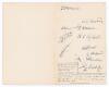 Sussex 1922. Album page very nicely signed in ink by twelve players with neat annotation to lower corner, &lsquo;Members of A.E.R. Gilligan&rsquo;s XI who played Haywards Heath & District on Sept. 12th 1922. G.R. Cox, H.E. Roberts, A.E.R. Gilligan, G. Street, G. Stan