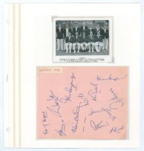 Sussex C.C.C. 1955 and 1957. Two larger album pages, each comprising twelve signatures in ink of Sussex teams. Signatures include Doggart, Cox, James, John Langridge, Oakman, Parks, Suttle, Sheppard, Webb, Thomson, Potter, Webb, Marlar, Bates, Foreman, Le
