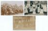 Sussex C.C.C. Hove Cricket Week 1911. Three early original sepia postcards. One depicts spectators including the Bishop of Lewes watching the match Sussex v Surrey, 24th- 26th August 1911, Surrey won by eight wickets. Another depicts the catering staff an