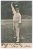 Frederick William Tate. Sussex & England 1887-1905. Early mono postcard of Tate standing full length at the wicket in bowling pose, wearing Sussex cap. The postcard nicely signed to lower border in black ink, &lsquo;Yours truly, Fred. W. Tate&rsquo;. Wrench series no