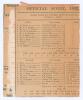 South Africa&rsquo;s inaugural tour to England 1894. &lsquo;Sussex v. South African Team&rsquo;. Rare early original double sided scorecard with complete printed scores for the tour match played at the County Ground, Hove, 2nd & 3rd July 1894. Batting first, the Sussex ope - 2