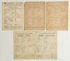 Surrey C.C.C. 1893-1898. Five early original scorecards for County matches played at Kennington Oval, all with incomplete printed and/ or handwritten scores unless stated. Matches are v Nottinghamshire 7th & 8th August 1893, Surrey won by ten wickets. v W