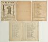Surrey C.C.C. 1893-1898. Five early original scorecards for County matches played at Kennington Oval, all with incomplete printed and/ or handwritten scores unless stated. Matches are v Nottinghamshire 7th & 8th August 1893, Surrey won by ten wickets. v W - 2