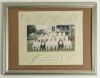 &lsquo;Sussex County Cricket Club 2003&rsquo;. Official colour photograph of the County Championship winning team seated and standing in rows wearing cricket attire. The photograph measures approx. 9&rdquo;x5.5&rdquo;, set in mount. Signed in pencil to the mount borders by fifte