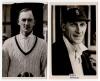 Derbyshire C.C.C. Alf and George Pope. Two original mono real photograph plain back postcards by A. Wilkes & Son, West Bromwich of the Pope brothers. One of George Henry Pope (Derbyshire & England 1933-1948), head and shoulders wearing blazer and England 