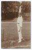 Samuel William Anthony &lsquo;Sam&rsquo; Cadman. Derbyshire 1900-1926. Early original sepia real photograph postcard of Cadman standing full length at the wicket in bowling pose. Printed title &lsquo;Cadman&rsquo;. Blind embossed stamp for Foster of Brighton to lower left corner
