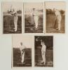 Essex and Surrey. c.1910. Five early original mono real photograph postcards, three of Essex players, one signed, two of Surrey, all Rival Photograph Series with printed titles. Essex players, all in batting pose, are H.A. Carpenter (Series no. 1404, sign
