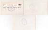 Glamorgan C.C.C. 1946-1948. Three mono real photograph plain back postcards of Glamorgan teams for seasons 1946, 1947 and 1948, the players depicted seated and standing in rows wearing cricket attire. All three with official stamp to verso for A. Wilkes & - 2