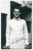 John George Spanswick. Kent 1955-1956. Mono real photograph postcard of Spanswick three quarter length wearing cricket attire. Nicely signed in black ink to the photograph by Spanswick. Printed title &lsquo;J.A. Spanswick, Kent&rsquo; to lower right corner. J.D. Hunt