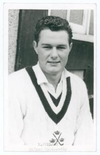 Edward William Joseph Fillary. Oxford University & Kent 1963-1966. Original mono real photograph plain back postcard of Fillary, head and shoulders in cricket attire. Typed name to lower front margin. Official stamp for A. Wilkes & Son, West Bromwich to v