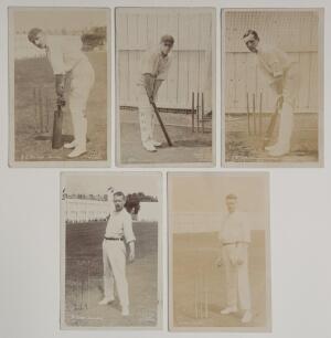 Lancashire C.C.C. early 1900s. Five sepia real photograph postcards of Lancashire players depicted full length in batting or bowling poses. All five by W. Smith of West Didsbury. Players in batting poses are A.C. MacLaren (Lancashire & England 1890-1914) 